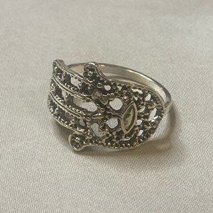 Spiritual Silver Boho Hand Ring Stackable Alternative Ring Goth Grunge Punk